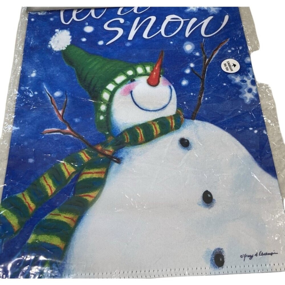 Snowman Christmas Garden Flag Holiday Party Banner Snow Winter Decor Whimsy New
